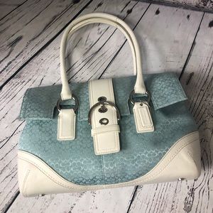 Signature Baby Blue Coach Satchel Purse